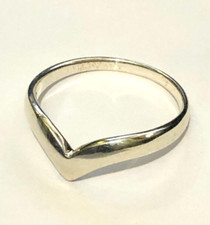 WISHBONE RING Silver V shape DESIGNER Sterling 925 Size Q Ladies Ring UK 925