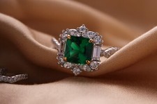 Sterling Silver 925 Pretty Ring, with a Lab Created Cubic Zirconia, For Women 7