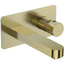 KaKa Brushed Brass Wall Mounted Basin Mixer Tap