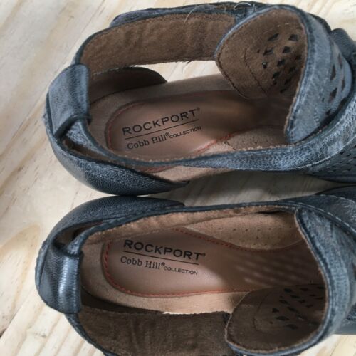 Sandalias Rockport Cobb Hill para mujer 9 M Hattie puño alto azul cuero tacones informales - Imagen 5 de 17