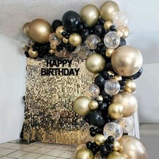 Black Gold Balloon Garland Arch Kit Set Baby Shower Birthday Wedding Party Decor