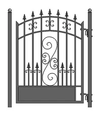 ALEKO Venice Style Ornamental Steel Garden Pedestrian Gate 5'x4' Black