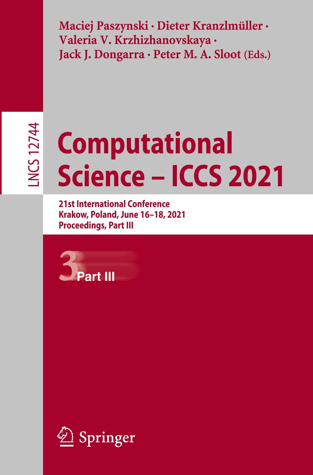Thumbnail - Computational Science ¿ Iccs 2021 | Maciej Paszynski (u. A.) |