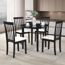 Kings Brand Furniture – 5 Piece Dining Room Set - Table & 4 Chairs, Black