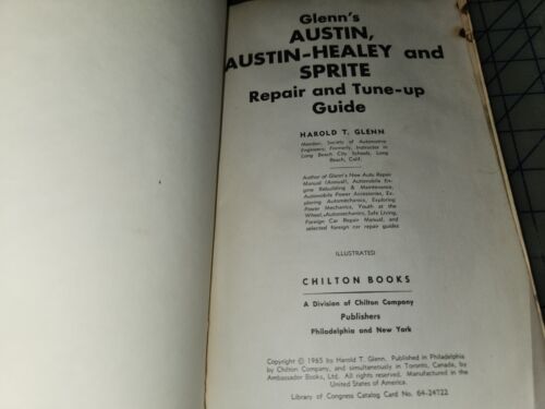Austin Austin Healey Workshop Manual Glenns - Picture 3 of 5
