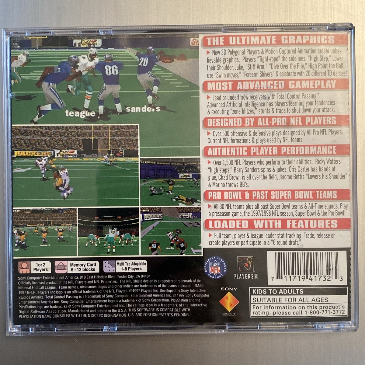 NFL GameDay 98 - Video Game - PS1 PlayStation One Football CIB