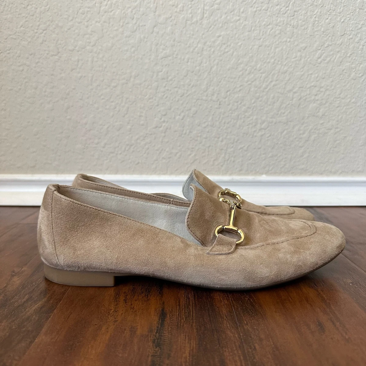 PAUL GREEN Daphne Apron Toe Loafers in Champagne Suede Super Soft UK 6 US 8.5