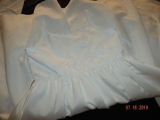 EUC JAYNE COPELAND Girls size 8 ALL WHITE SILKY flower girl DRESS COMMUNION DRES