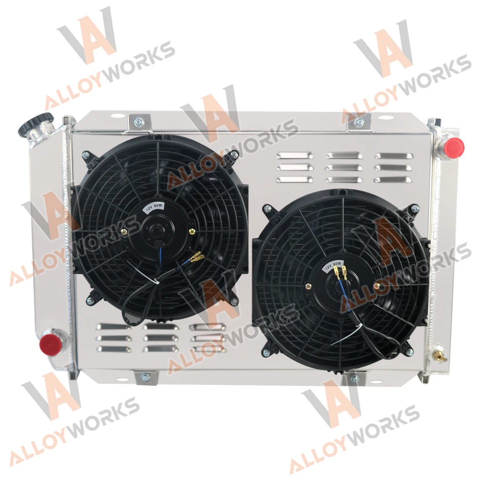 2 Row Radiator Shroud Fan For 1979-1993 1989 Ford Mustang Granada Thunderbird MT Foto 3 de 4