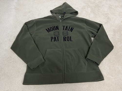 Old Navy Hoodie Mens Extra Large Fleece Green Full Zip Hooded Snow Patrol