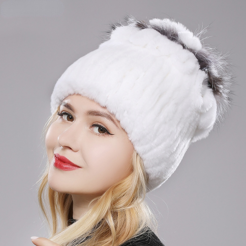Women\'s hat- real rabbit fur Blue Rabbit Fur Ushanka Hat | Women main image 2