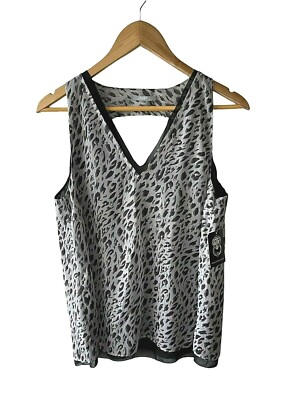 Tart Collections Size L Metallic Layered Leopard Print Aiya Tank Top - New