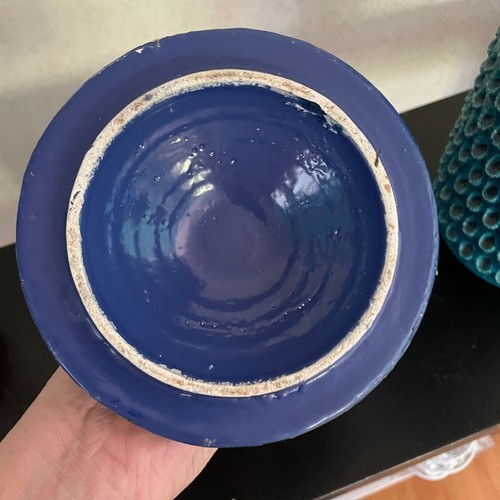 Bitossi Aldo Londi Lacrima Remini Blue Ceramic Covered Vase Rare Italy MCM RARE - Picture 5 of 8