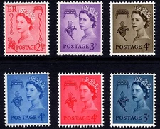 GB 1958-69 Guernsey Pre-Decimal Basic Definitive Set of 6 Unmounted Mint