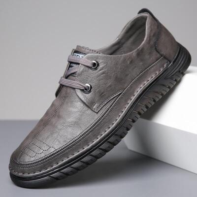 Mens Leisure Formal British Business Oxfords Lace Up Pump Flat Solid Color Shoes