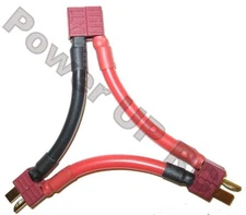 Deans Series Connector 10 AWG Silicon Nylon T Plug Adapter Y Lead 10 Gauge 