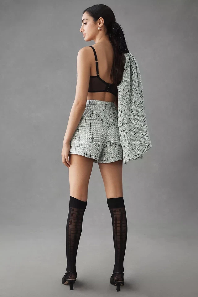 Pantalones Cortos Anthropologie Tweed Verde Talla 14 de Maeve  Foto 2 de 4