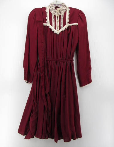 VINTAGE Gunne Sax Dress 12 Red Victorian Prairie Cottage Juniors Women Filles