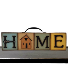 HP Large Primitive "Home" Shelf Sitter, Marie Provost Design, Wood Home Decor