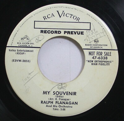額入り　michael j flanagan　SING(50) 50'S 60'S Promo 45 Ralph Flanagan - My Souvenir / Flanagan'S