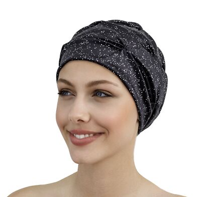 Fashy - Badehaube Badekappe Damen Schwaz Silber Innenhaube Abdichtung 3434-20