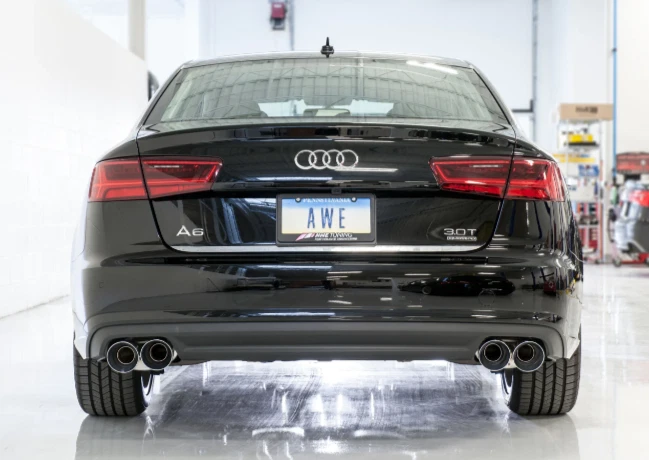 AWE Touring Edition Exhaust Quad Outlet Diamond Black for 16-18 Audi A6 Quattro - Изображение 3 из 4