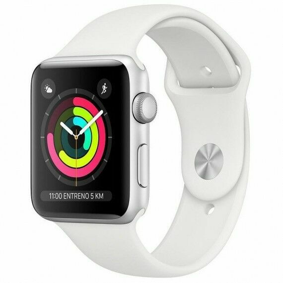 Apple Watch Series 3 38mm Caja de Aluminio en Plata, Correa Deportiva  Blanca, Reloj Inteligente (MTEY2QL/A) | Compra online en eBay