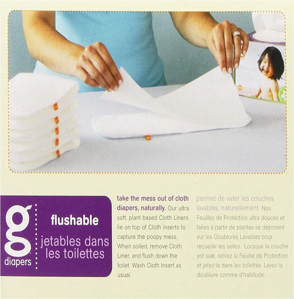 3 cajas de forros de pañales de tela GDiapers, 105 unidades/caja, total de 315 forros Foto 3 de 4