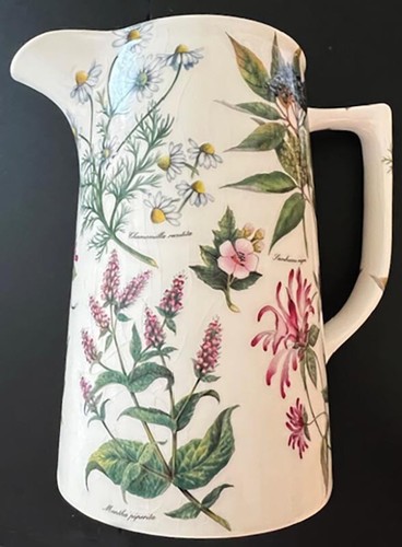 Jarra botánica estilo Portmeirion de colección rara Bristol China Inglaterra PRECIO REBAJADO
