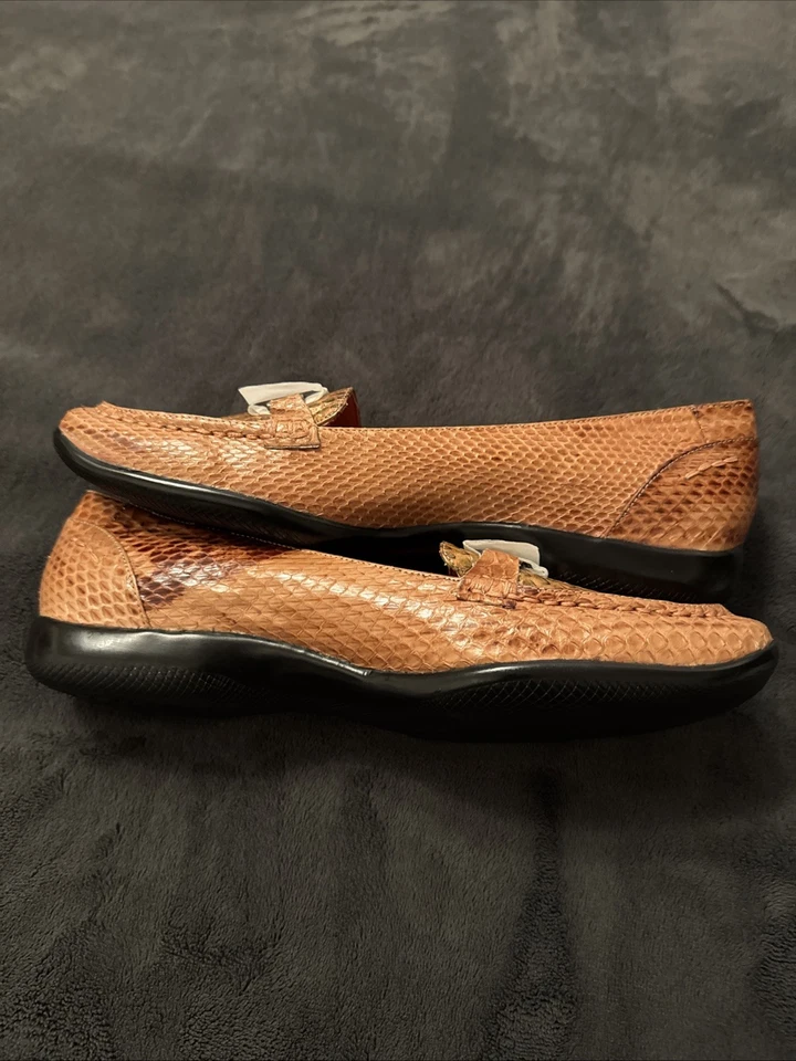 复古 Bellini 女鞋 正品 蛇皮 巴塞罗那 10 码干邑 全新 — 第 3/4 张图片