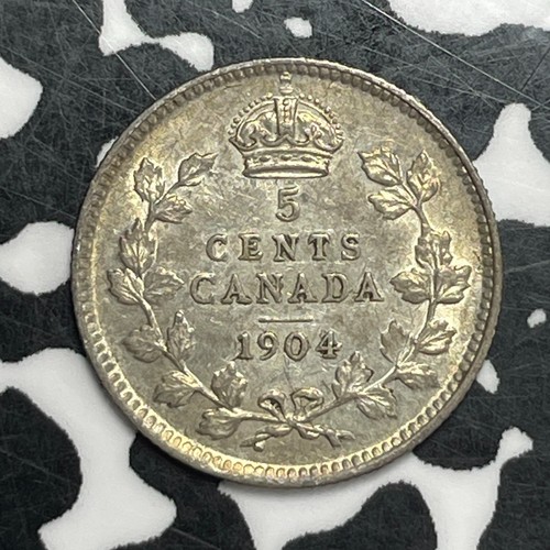 1904 Canada 5 Cents Lot#JM9508 Silver! High Grade! Beautiful!