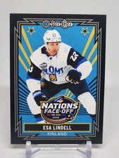 2025-26 O-Pee-Chee Esa Lindell 4 Nations Face-Off Retro Black Border #'D /100