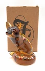 Fenton Glass Fox Amber /Autumn Gold Hand Painted / Signed Sean K. Fenton/ In Box