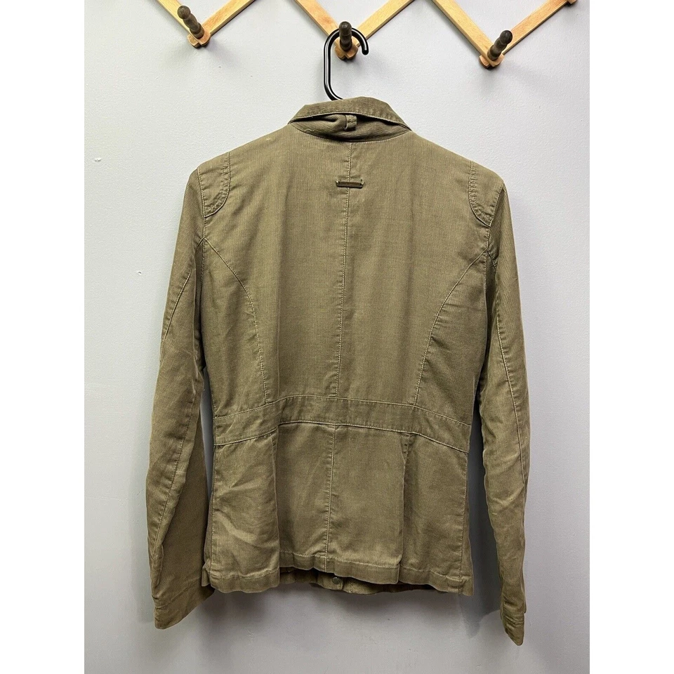 Chaqueta Dkny Mujer Mediana Verde Pana Manga Larga 100% Algodón Foto 2 de 4