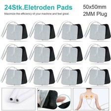 24 tlg Neu TENS Elektroden Pads Selbstklebend f&uuml;r Massage EMS Reizstrom Ger&auml;t DE
