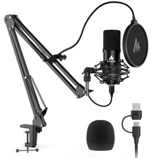 USB Microphone, MAONO 192KHZ/24Bit Plug  Play PC Computer Podcast Condenser ...
