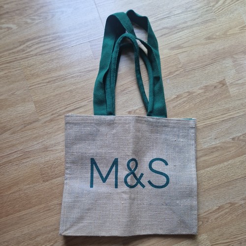 Marks & Spencer M&S Sparks Logo Jute Hessian Reusable Tote Shopping Bag