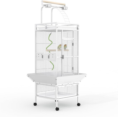 60In Large Bird Cage, Rolling Parakeet Cage with Play Top, Bird Rope Perche, Big
