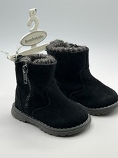 Koala Kids Toddler Boots Size 4 Black Faux Fur Lined Zipper Winter Boots