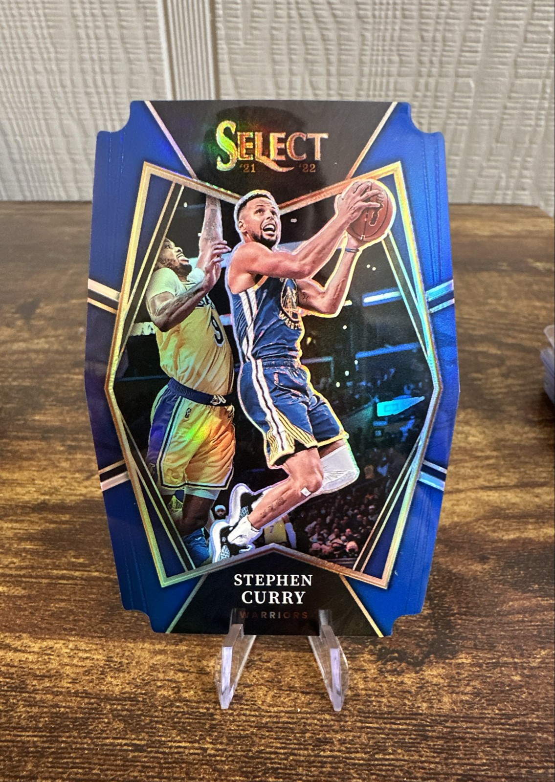 2021-22 Panini Select - Premier Level Stephen Curry #121 Blue Prizm Die-Cut /249