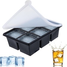 Cavity Jumbo Ice Cube Tray Mould Silicone Square Ice Maker for Whiskey Cocktail