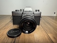 Minolta SRT 100 35mm Camera Bundle 35mm 1/2.8 Super Lentar Lens UNTESTED AS IS