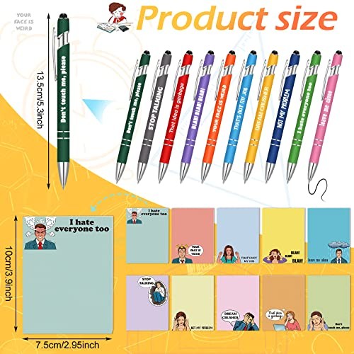 20 Pcs Sarcastic Gifts Set Funny Sticky Notes Ballpoint Negative ...