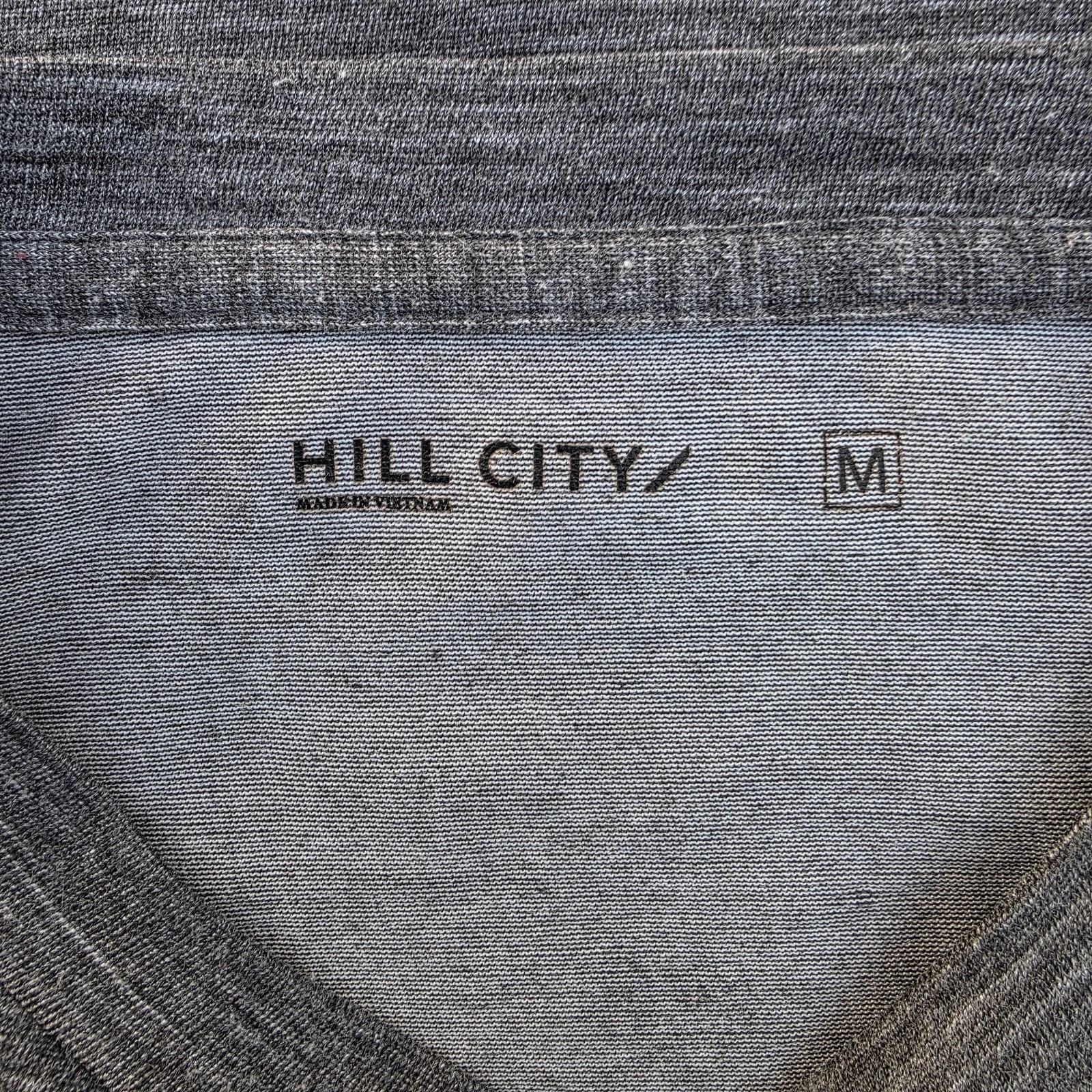 Hill City Merino Wool Blend T-Shirt Mens M Heathered Gray Crew Neck Short Sleeve