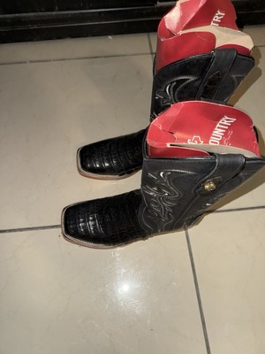 Authentic Caiman Black Boots