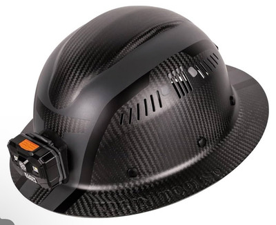 Klein Tools 60514 Klein Carbon Fiber Full Brim Hard Hat with Headlamp, Spartan
