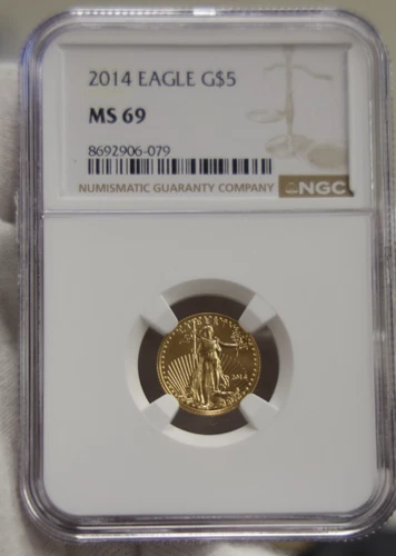 2014 US Gold Eagle 1/10th $5 NGC MS69