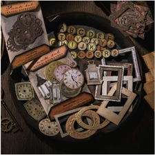 120pcs Steampunk Junk Journal Kit Vintage Scrapbook Ephemera Dark Academia Decor