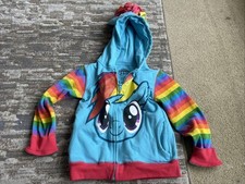 My Little Pony Rainbow Dash Hoodie Jacket Girls L 6x Mohawk Wings Magical