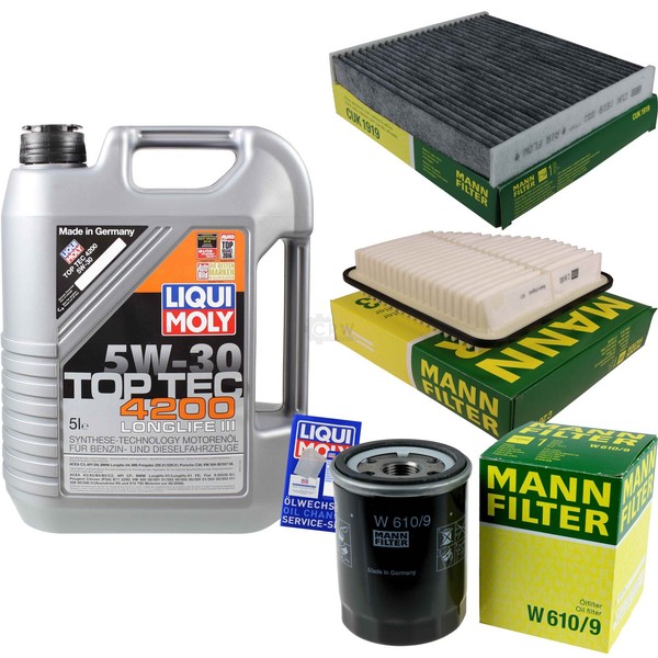 Mann Inspektionspaket 5L Liqui Moly Top Tec 4200 5W-30 FüR Toyota RAV 4 2.0 4WD-image